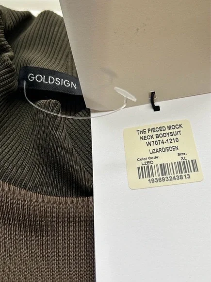 NWT Goldsign Pieced Mock Neck Bodysuit - Picture 5 of 9